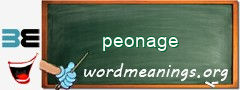 WordMeaning blackboard for peonage